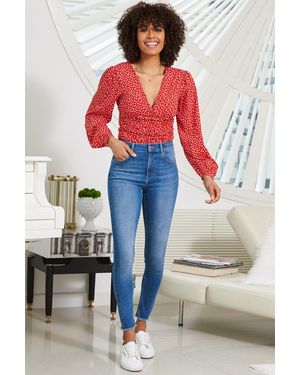 Sosandar Mid Raw Hem Perfect Skinny Jeans Cotton - White