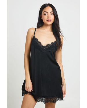 Boohoo Lace Detail Nightie - Black