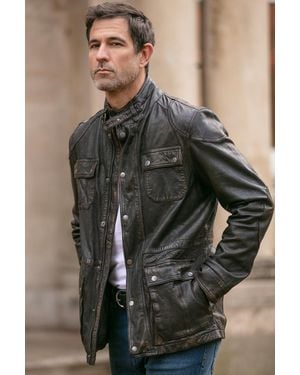 Ashwood Leather 'Amj-5' Real Safari Jacket - Brown