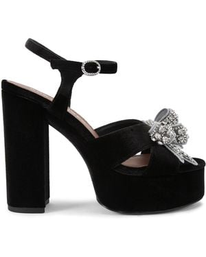 Kurt Geiger Velvet Bow Platform Sandal Sandals - Black
