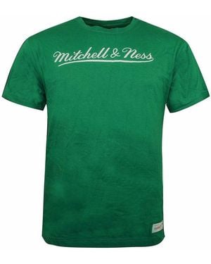 Mitchell & Ness Script Logo T-Shirt Cotton - Green