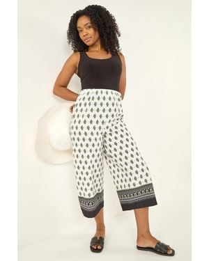 Roman Petite Textured Cropped Trouser - White