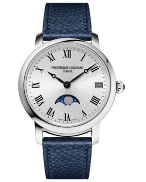 Frederique Constant Frédérique Slimline Moonphase Watch Fc-206Rs1S6 Leather - Blue