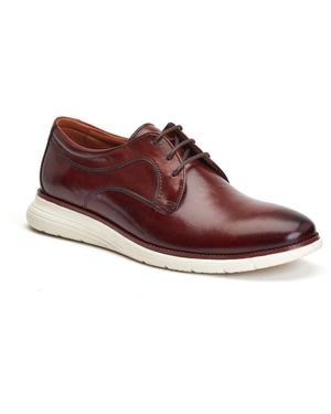 Base London Wing Leather Burnt Derby Shoes - Red