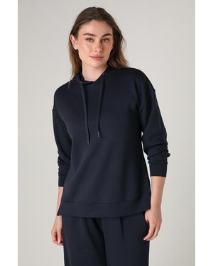 French Connection Luxe Oversized Drawcord Hoody - Blue