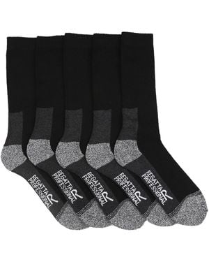 Regatta Socks 5Pk Pro Work Textile - Black