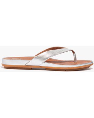Fitflop Gracie Leather Flip Flops - White