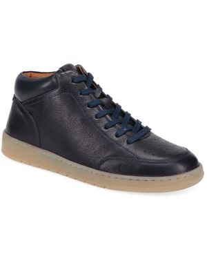Jones Bootmaker Stafford Leather Lace-Up Trainers - Blue
