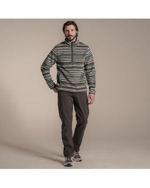 Craghoppers Tatton Ii Contrast Striped Fleece Top (Woodland) - Grey