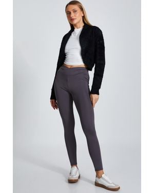 Quiz Crossover Waist Leggings - Blue