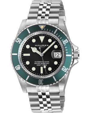 Haurex Italy Eterno 316L Stainless Steel Case Bezel Dial Bracelet Watch - Grey
