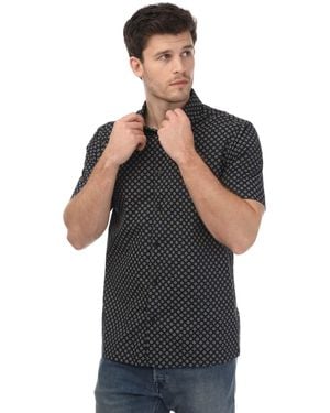 Ted Baker Forter Short Sleeve Geo Print Shirt - Black