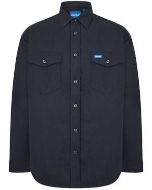 HUGO Ebad Overshirt - Blue