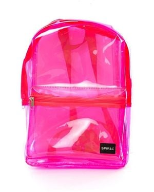 Spiral Accessories Mini Rectangle Shape Backpack With Logo Patch - Pink