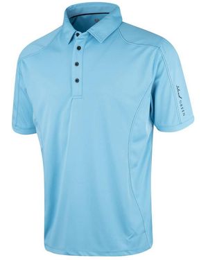 Island Green Topstitched Golf Polo Shirt - Blue