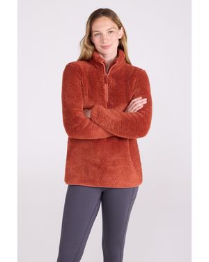 Mountain Warehouse Teddy Fleece Jumper With Half Zip Warm Cosy Sweatshirt - Red