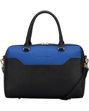 Smith & Canova Two-Tone Leather Zip Top Grab Bag - Blue