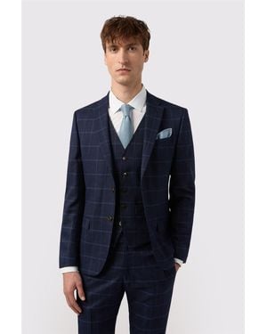 Antique Rogue Single Breasted Two Button Slim Fit Suit Jacket - Blue