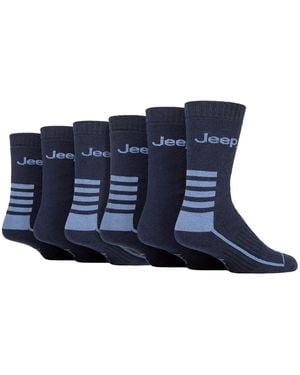 Jeep 6 Pack Walking Boot Socks - Blue
