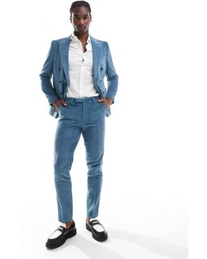 Twisted Tailor Aston Suit Slim Trousers - Blue