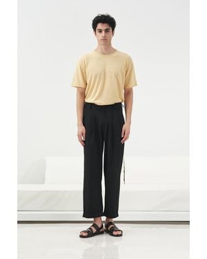 Giesto Cotton Linen Suit Trousers - White