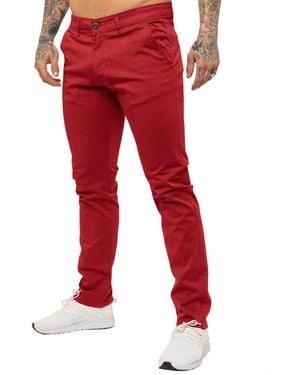 Enzo Slim Fit Stretch Chinos - Red