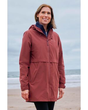 Mountain Warehouse 'Hilltop' Waterproof Jacket With Side Pockets Outdoors Rain Coat - Red
