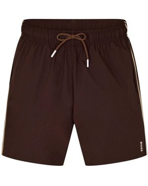 BOSS Iconic Swim Shorts - Brown
