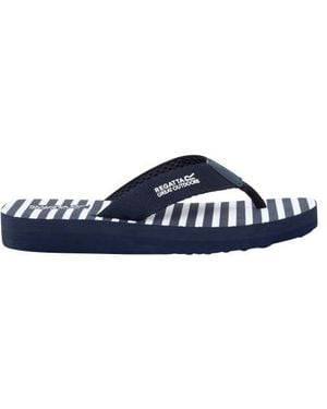 Regatta Ladies Catarina Flip Flops Stripe) - Blue