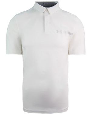 Under Armour Perpetual Woven Polo (white/overcast Gray/overcast Gray) Clothing