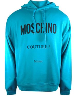 Moschino Couture Logo Hoodie Cotton - Blue