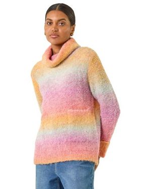 Roman Ombre Stripe Knit Jumper - Pink
