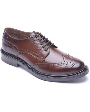 Base London Tanner Leather Brogues Shoes - Purple