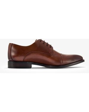 Clarks Banstead Cap Tan Leather Shoes - Brown
