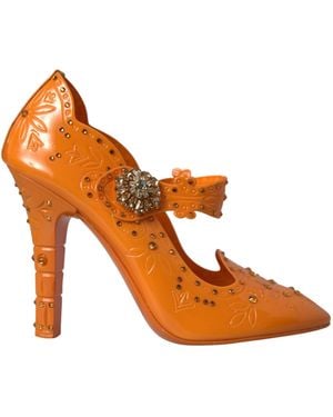 Dolce & Gabbana Versierde Pvc Pumps - Oranje