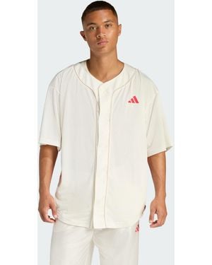adidas Stadium Mesh Baseball Shirt - White