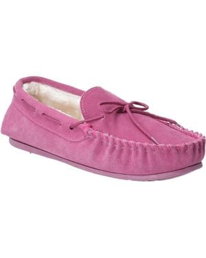 Hush Puppies Ladies Allie Slip On Leather Slipper - Pink