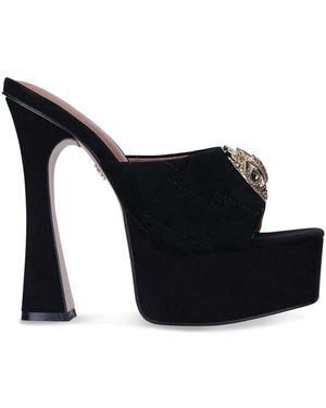 Kurt Geiger Suede Kensington Platform Mules - Black