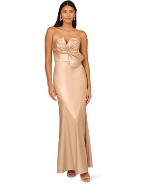 Adrianna Papell Foiled Mikado Mermaid Gown - White