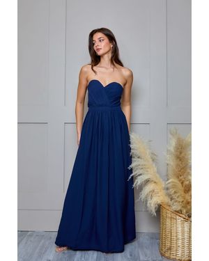 Chi Chi London Bandeau Bridesmaids Maxi Dress - Blue