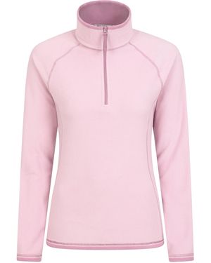Mountain Warehouse Ladies Montana Half Zip Fleece Top (Dark) - Pink