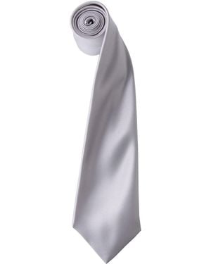 PREMIER Plain Satin Tie (Narrow Blade) - Grey