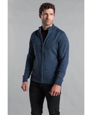 Kensington Eastside Recycled Cotton Blend Zip-Through Cardigan - Blue