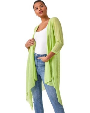 Roman Longline Waterfall Cardigan - Green