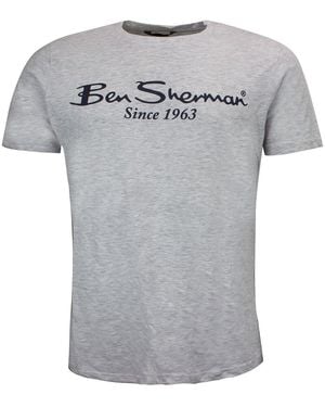 Ben Sherman Script Logo Grijs T-shirt