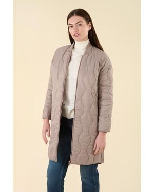 Harvey & Jones Water Resistant Longline Onion Quilted Jacket Nylon - Natural