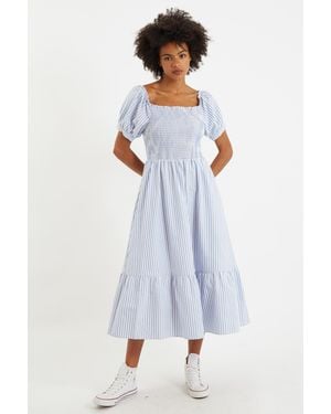 Louche Babette Sail Stripe Midi Dress - Blue