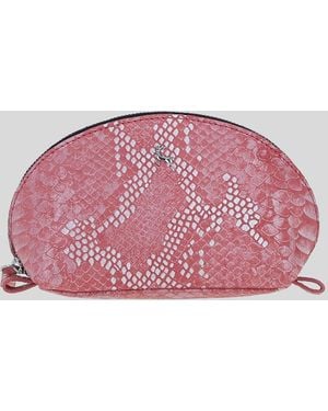 Ashwood Leather 'Philippa' Real Makeup Bag - Red