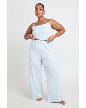 Boohoo Plus Pointelle Pyjama Trouser - Blue