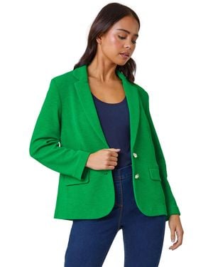 Roman Petite Textured Stretch Blazer - Green